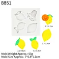 Mini lemon slice silicone mold with four cavities for fondant and chocolate DIY - 2# Gray B851