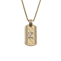 Gros plan détaillé d'un pendentif dog tag doré avec lettre K et zircons brillants - Pendentif Lettre K-Chaîne 60CM