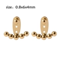 Pendiente de serpiente dorado de acero inoxidable con cinco cuentas y base de tornillo - Estilo de Arco con Varias Cuentas / 0.8x6x4mm / Dorado