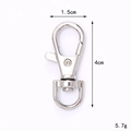 Silver lobster clasp hook with dimensions 1.5x4cm for keychain and bag accessories - 40mm D-Shape Fish Mouth Buckle / Silver