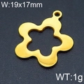 Golden flower hollow star pendant jewelry diy accessory 19x17mm stainless steel - Gold 19x17mm (KLJ6509-Z)