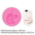 Pink silicone unicorn mold for fondant and soap with 6x6x1.2cm dimensions - Unicorn Head Style (4#15-318) / Pink