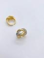 Detail of adjustable gold and silver rings with intricate interlocking diamond knots - Ring / Two Colors