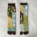 Japanese Tabi socks featuring colorful jacquard patchwork patterns and split-toe design - 35-41 / Retro Jacquard