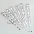 Lot de 6 ornements glaçons spirales transparents pour sapin de Noël, 12,5 cm décor - 12cm Glaçons Transparents 6 Pcs