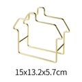 Golden house-shaped metal napkin holder storage rack, dimensions 15x13.2x5.7cm - Gold Base