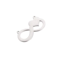 Polished silver stainless steel infinity heart charm pendant for DIY jewelry making - Silver