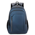 Waterproof navy blue backpack with reflective safety strip and padded straps - Blue