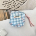 Quilted Plaid with Blue Bowknot