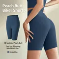 Short de cyclisme taille haute à effet liftant 3D en bleu baleine foncé pour femme - S / Bottoms / Short de Cycliste / Bleu Baleine