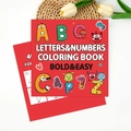 Kids letters and numbers coloring book with bold cartoon alphabet in red cover - Letters & Numbers (TS04-Letters & Numbers)