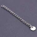 5cm silver metal necklace extender chain with round pendant for jewelry adjustment - S1659 Smooth Round Tag / Silver
