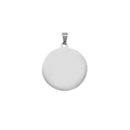 Polished silver stainless steel circular dog tag pendant with a matching jump ring - 35*1.8mm / Silver Round (Outer Hole)