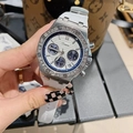 Women's quartz watch with blue and white dial, diamond-set bezel and white silicone strap - White Dial Blue Eye White Strap