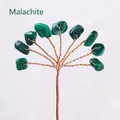 Handmade malachite crystal tree variant with green stones and copper wire branches - 15CM / Malachite