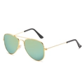 Lunettes aviateur pour enfants avec monture dorée et verres miroirs verts - Monture Dorée Verres Miroir Doré
