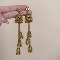 French vintage golden bell-shaped tassel earrings with intricate hollow-out texture - Hollow Ethnic Bell (63#)