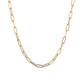 Dettaglio della catena a graffetta in acciaio inossidabile placcato oro 18K con maglie - Oro-10mm