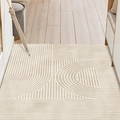 Beige geometric waterproof entry mat with white line patterns for home hallway floor - 60×90CM / Secret Realm (Vertical)
