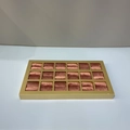 Golden 18-grid jewelry display tray with premium red velvet lining for rings - 18-Slot Ring Display Tray (Dusty Rose)