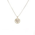 Minimalist 18k gold plated heart pendant necklace with micro-paved cubic zirconia stones - Gold