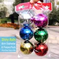 Lot de 6 boules de Noël brillantes de 8cm en couleurs assorties pour la décoration festive - 8cm (Lot de 6) / Multicolore
