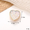 Sparkling heart shoe charm with colorful glitter, golden frame and 2.5cm sizing - C247 Glitter Gold Heart