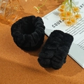Absorbent black coral fleece wristbands for washing face to prevent water dripping - Black Wristband 2-Piece Set (24#)