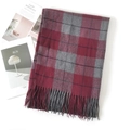 Écharpe classique à carreaux rouge et gris avec franges sur fond minimaliste moderne - Carreaux Rouge Gris