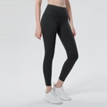 Classic black high-waisted yoga leggings with peach butt lifting and slimming effect - S / Bottoms / Black