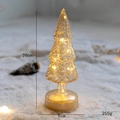 26cm amber glass Christmas tree decoration with warm LED lights and a 9cm base - Amber Glass Glowing Style (Style F)