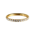 Golden stainless steel triple-layered nose ring with inlaid clear zircon gemstones - #1-Single Row Zirconia / 1.2*8mm / Gold