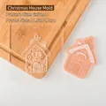 Christmas house fondant stamp and cookie cutter for festive baking 6x8cm design - Christmas House - Stamp