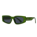 Gafas de sol retro rectangulares con montura verde gruesa y lentes oscuros de moda - Verde