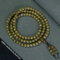 Verawood 108 prayer beads bracelet 5mm tablet-shaped wood beads in olive green - Straight Cut 5x6mm*108 Beads
