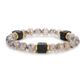 Grey White Crackle With Gold Spacers