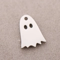 Silver ghost-shaped stainless steel pendant with a polished metallic finish for DIY crafts - Ghost Pendant / Steel