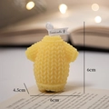 Yellow knitted sweater shaped scented candle 6cm height decorative wax figure - Yellow Sweater - Lime Basil & Mandarin