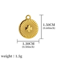 Golden round four-leaf clover pendant charm with dimensions 1.50cm by 1.30cm - Clover Round Pendant (A0005301)