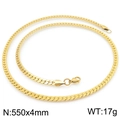 Collana a catena a serpente piatta dorata 550x4mm con chiusura a moschettone per uomo donna - 4mm / Oro