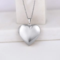 Polished silver heart-shaped locket pendant necklace in stainless steel finish - Smooth Heart 29*29/Steel