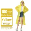 Impermeabile lungo in EVA giallo riutilizzabile con polsini elastici e design spesso 100g - 100g Polsini Elastici / Giallo