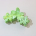 Elegant green marbled resin flower hair claw clip for Korean style updo hairstyles - #7abs Yellow-green - Three Flowers / Bulk (No Packaging)