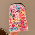 Set di elastici per capelli colorati in tinte macaron con confezione a forma di coniglio - Confezione in busta / 23# Colori Caramella (100 Pezzi in Busta)