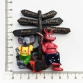 Magnet de frigo australien en résine avec panneaux de Cairns, Sydney et Melbourne - Panneau Koala Kangourou