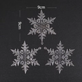 Three clear acrylic snowflake ornaments measuring 9cm with delicate ice crystal details - Transparent Christmas Snowflake Ornaments 9cm (Set of 3)