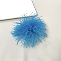 Elegante helderblauwe struisvogelveren brochespeld voor feestjurken en vintage accessoires - Meer blauw