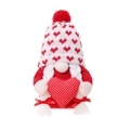 Gnomo de peluche de San Valentín con gorro de corazones rojos y trenzas blancas - Estilo de Mujer
