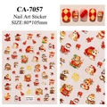 Detailed 5D relievo nail art sticker CA-7057 with Chinese New Year snake and lucky motifs - CA-7057