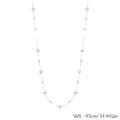 Lange S925 Sterlingsilberkette mit eleganten weißen Perlen, Größe 95cm lang - 95cm